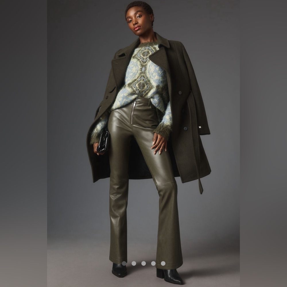 Anthropologie Avec Les Filles Faux Leather Kick Flare Pants